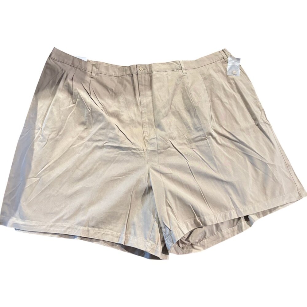 Harbor Bay men's khaki tan chino shorts stretch waist sz 10XL waist‎ 58 NWT